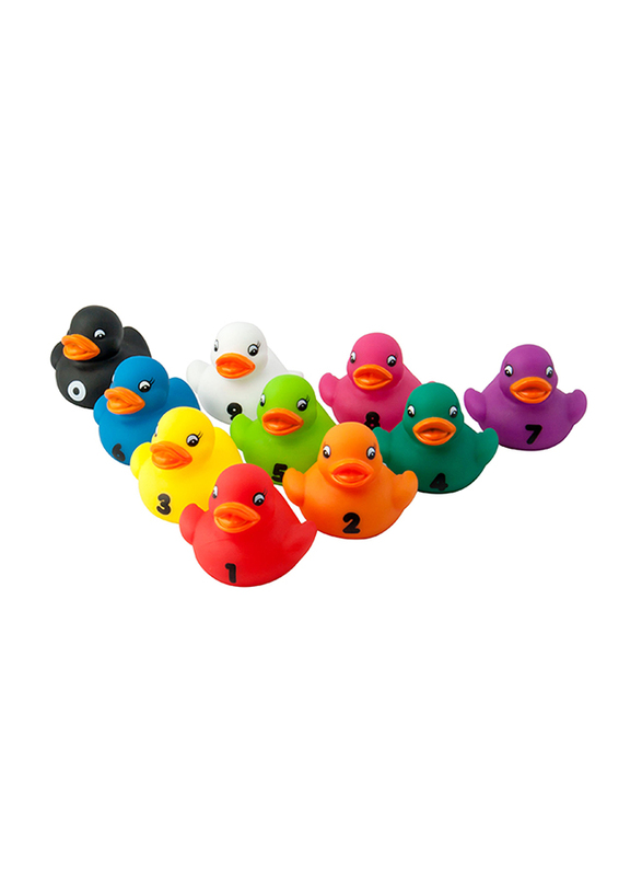 Little Hero 10-Piece Numeral Duckies Bath Toys, Multicolour