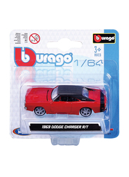 Bburago Vehicles, Assorted, 1:64 Scale, Red, Ages 1+
