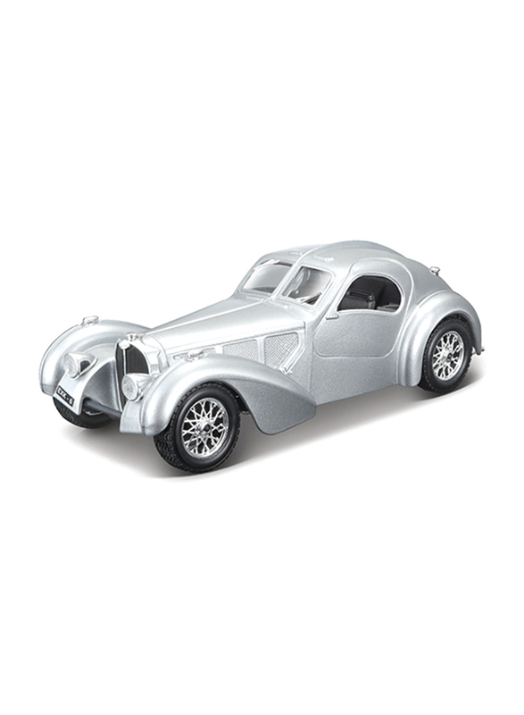 Bburago Bugatti Atlantic Diecast Model Car, 1:24 Scale, Silver, Ages 1+