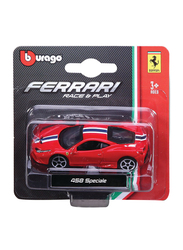 Bburago Die Cast Ferrari Race & Play 458 Speciale Car 1:18 Scale, Red, Ages 1+