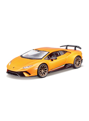 Bburago Lamborghini Huracan Performante Diecast Model Car, 1:24 Scale, Orange, Ages 1+