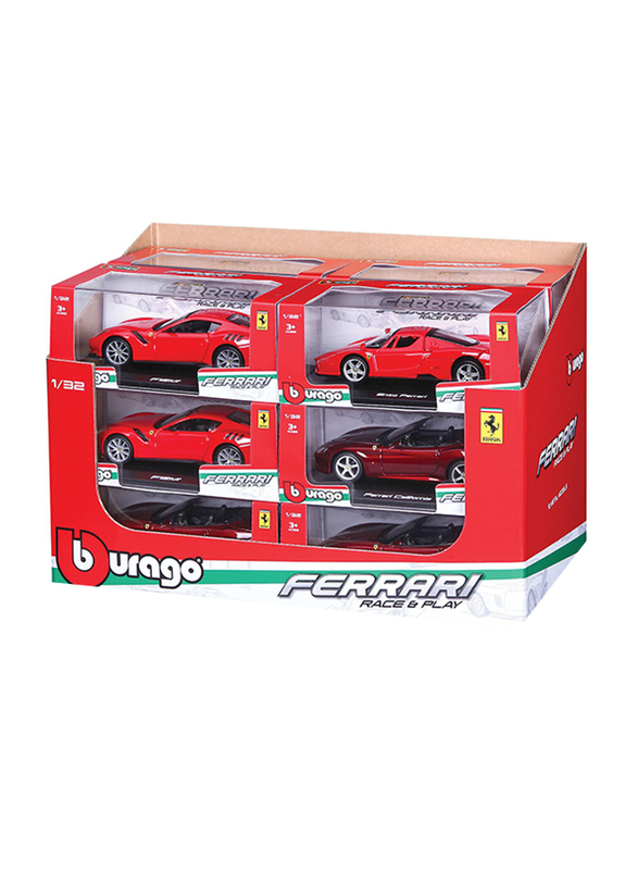 Bburago Die Cast Ferrari Race & Play Car, 1:32 Scale, Assorted, Red, Ages 1+