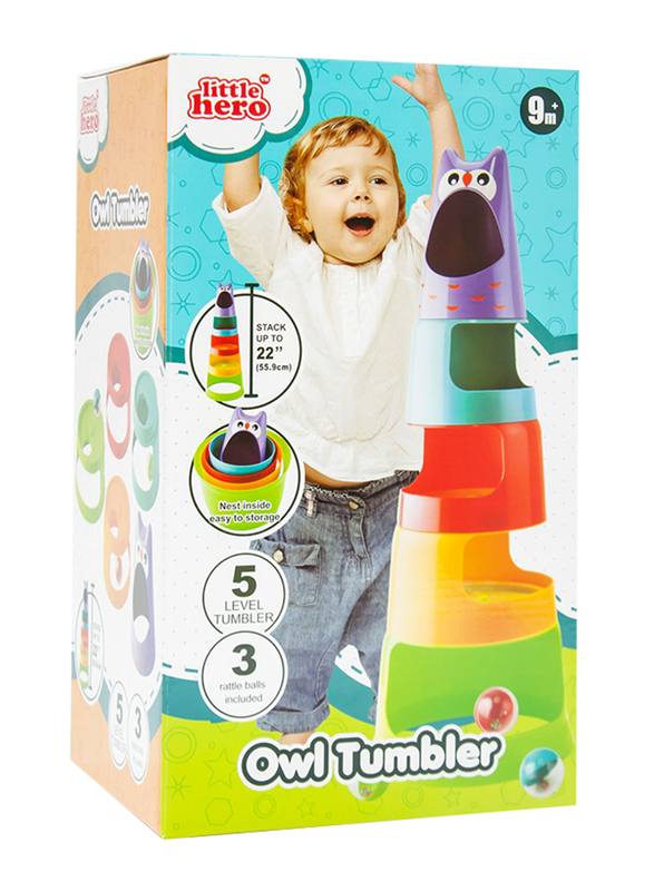 Little Hero Owl Tumbler Stacking Toy, Multicolour