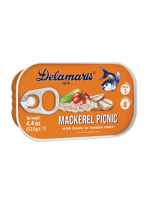 

Delamaris Mackerel Picnic with Beansin Tomato Sauce, 125g