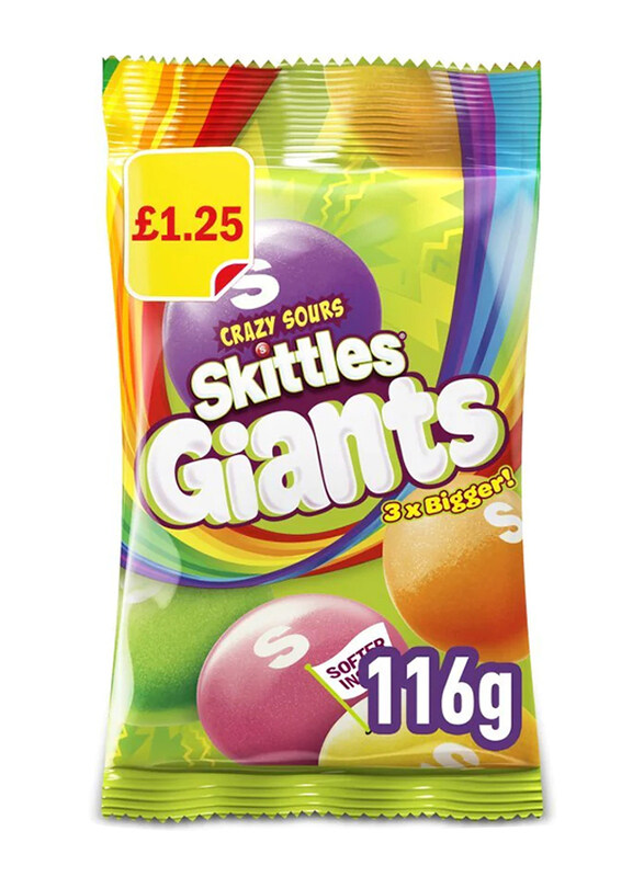 

Skittles Giants Crazy Sours Candy, 116g