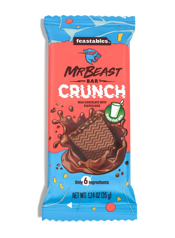 Feastables MrBeast Milk Chocolate Bar with Puffed Rice Crunch, 35g