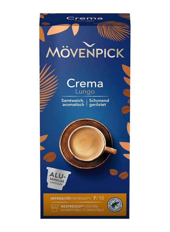 

Movenpick Crema Lungo Nespresso 7/10 Capsules Intensity, 10 Capsules, 55g