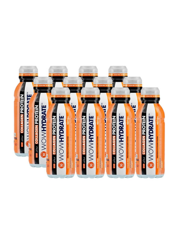 

Wow Hydrate Tropical Sugar Free Protein & Vitamin Water, 12 x 500ml