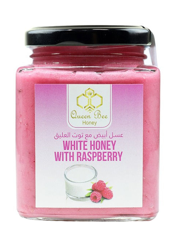 Queen Bee White Honey with Raspberry, 350g