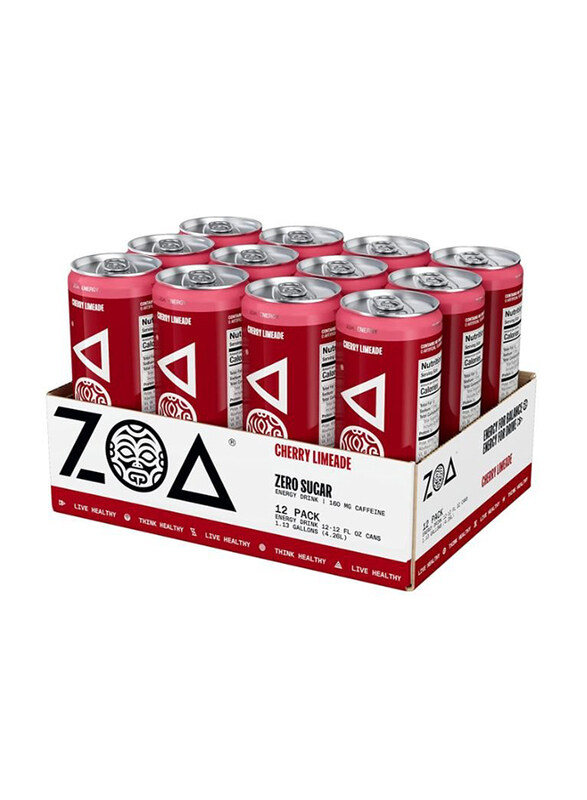 

Zoa Zero Sugar Cherry Limeade Energy Drinks, 12 x 12oz