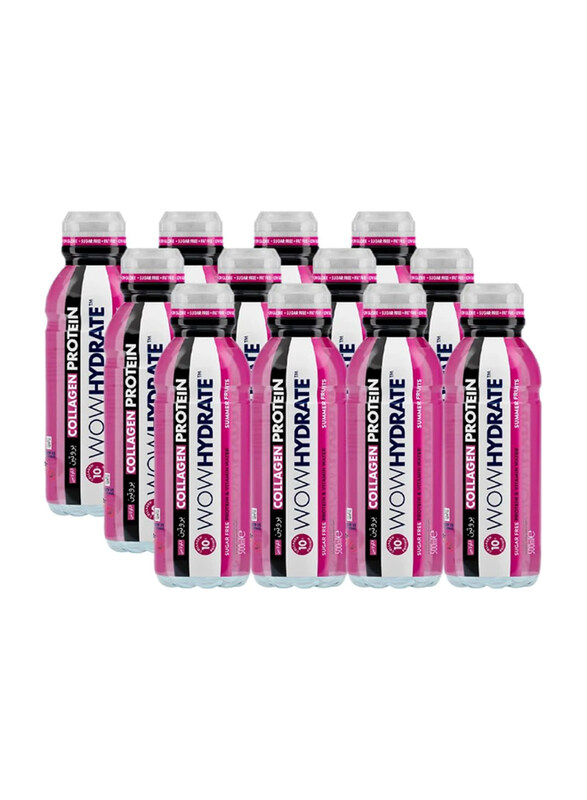 

Wow Hydrate Summer Fruits Sugar Free Collagen Protein & Vitamin Water, 12 x 500ml