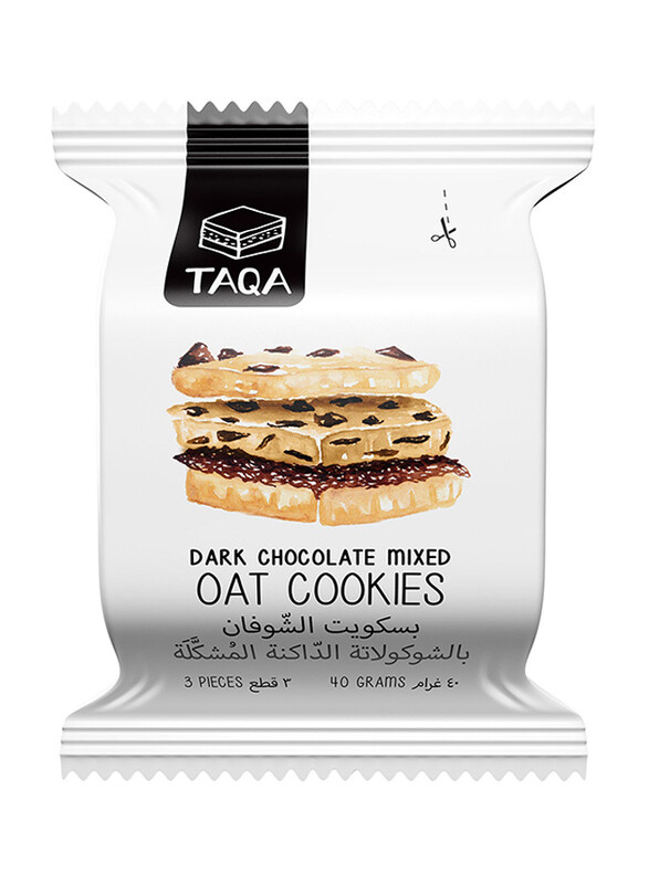 

Taqa Dark Chocolate Mixed Oat Cookies, 40g