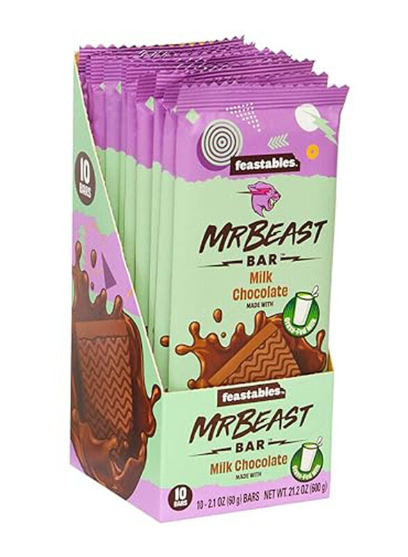 

Feastables MrBeast Milk Chocolate Bar, 10 x 60g