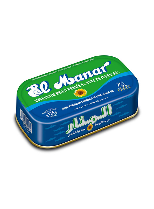 

El Manar Mediterranean Sardines In Sunflower Oil, 125g