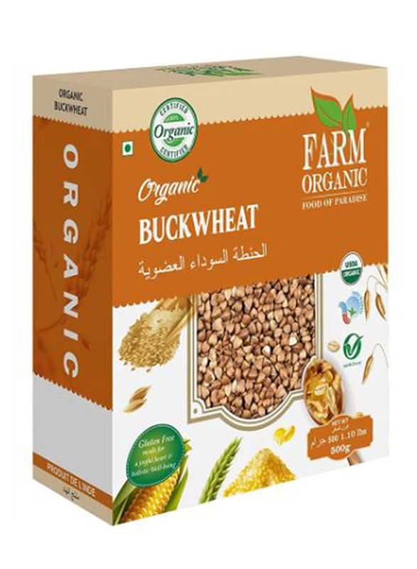 Farm Organic Gluten Free Buckwheat Whole Hulled with Skin, 500g