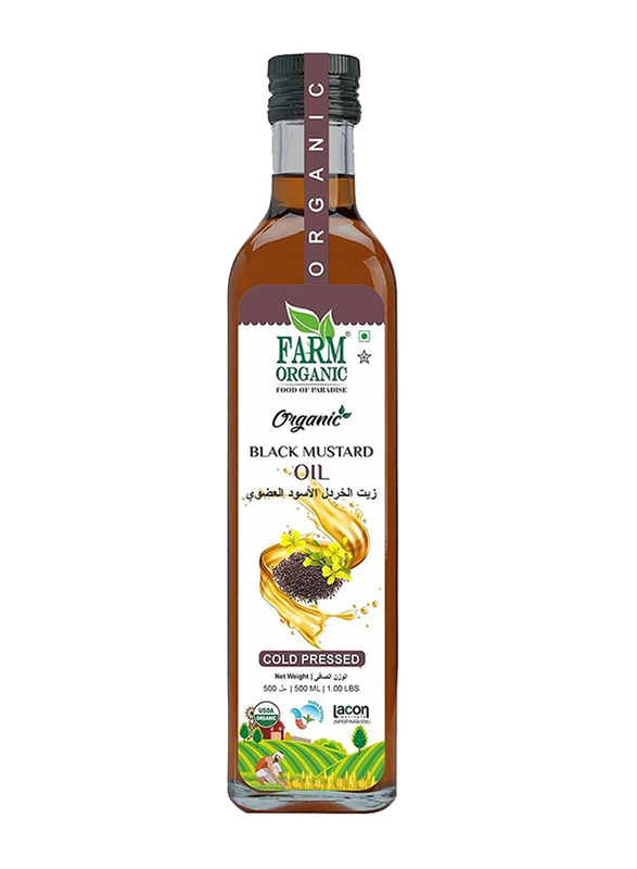 Farm Organic Gluten Free Black Mustard Oil, 500ml
