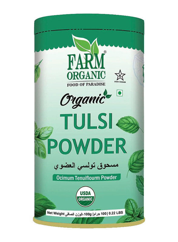 

Farm Organic Gluten Free Tulsi Powder, 100g