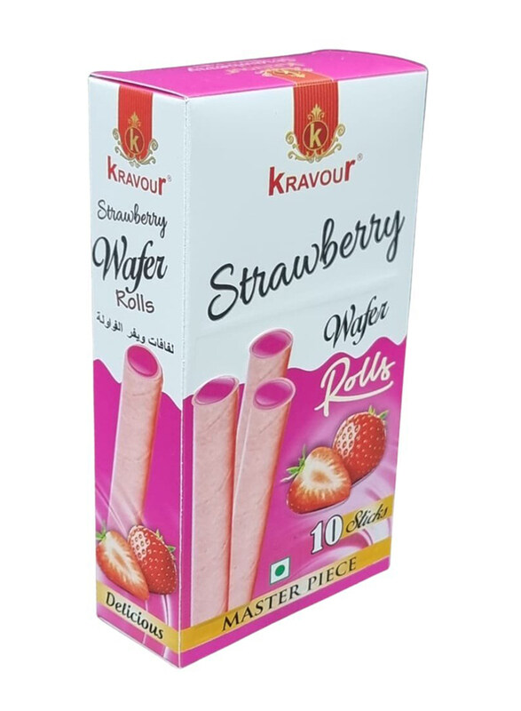 

Kravour Strawberry Wafer Rolls, 120g