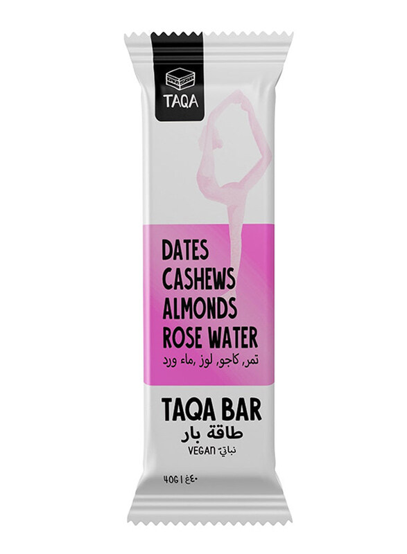 

Taqa Dates Cashews Almonds Rose Water Vegan Bar, 40g