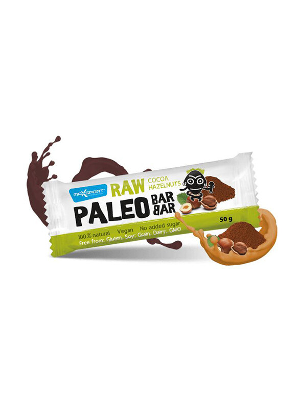

Maxsport Paleo Raw Protein Bar, 50gm, Cocoa Hazelnuts