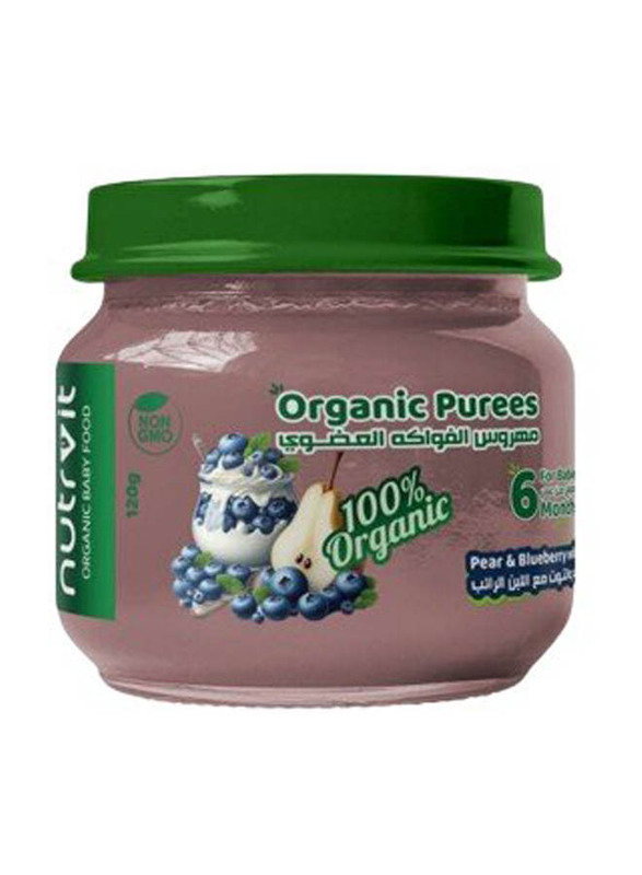 

Organic Purees No added Sugar Pear & Blueberry with Curd, 6 Months, 120g