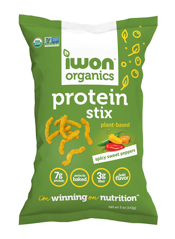 

Iwon Organics Spicy Sweet Peppers Flavoured Organic Protein Stix, 141g