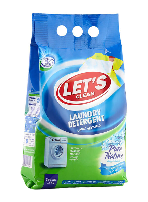 

Let's Clean Pure Nature Detergent Powder for Automatic, 1.5 Kg