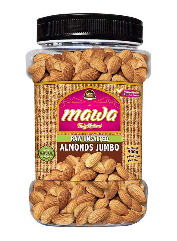 

Mawa Raw Unsalted Almonds Jumbo Plastic Jar, 500g