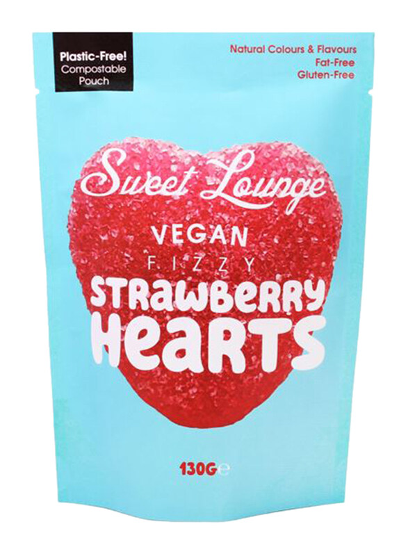 

Sweet Lounge Vegan Fizzy Strawberry Hearts Pouch, 130g