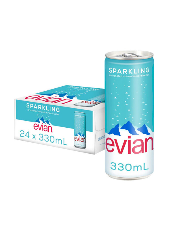 

Evian Sparkling Carbonated Natural Mineral Water Can, 24 Can x 330ml