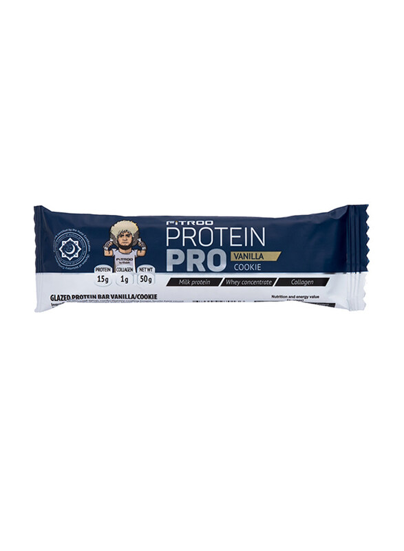 

Fitroo Khabib Pro Glazed Vanilla and Cookie Protein Bar, 50g