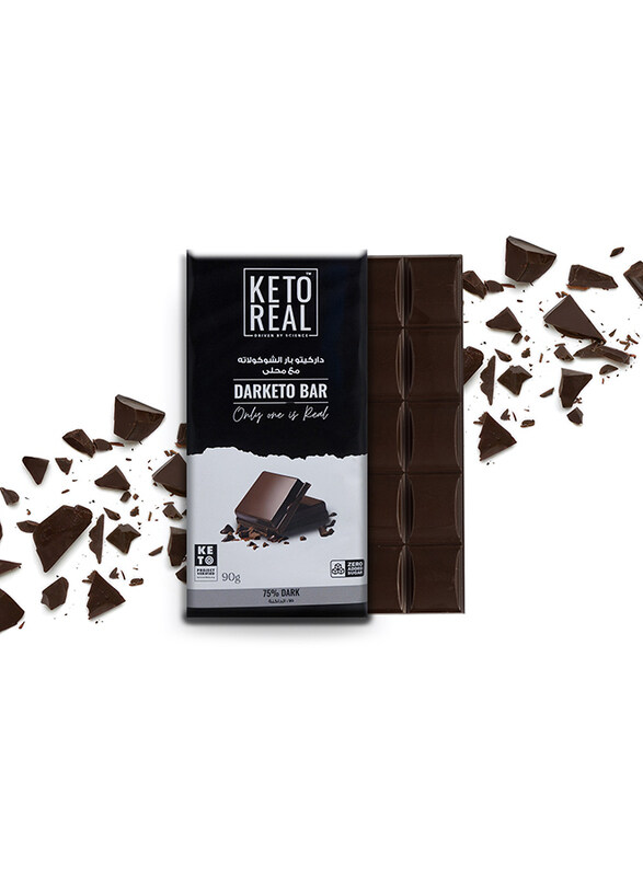 

Keto Real DarKeto Bar Sugar Free 75% Dark Chocolate, 90g