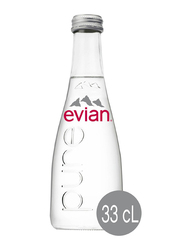 Evian Mineral Water Glass Bottles, 330ml
