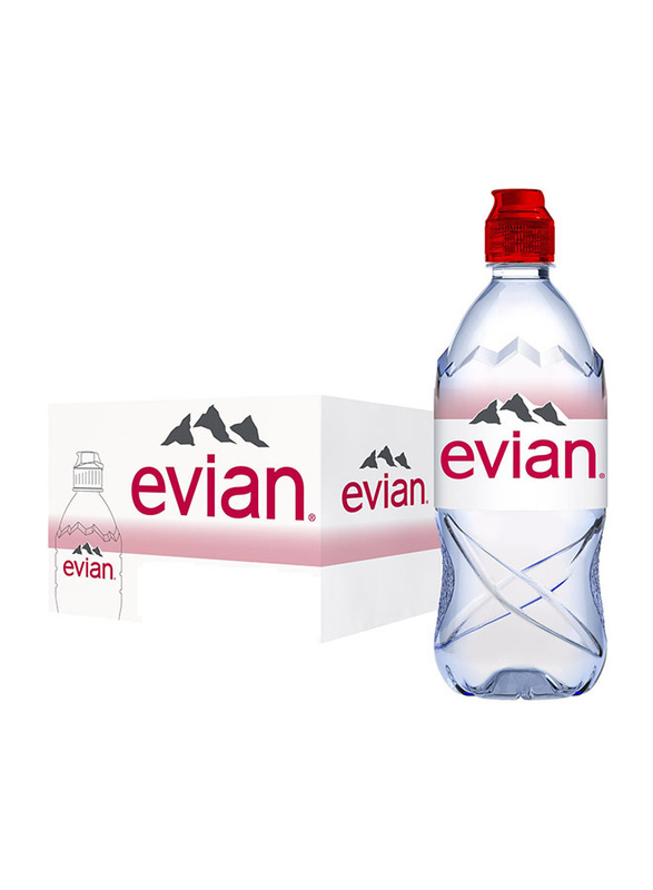 Evian Natural Mineral Water, 12 Bottles x 750ml
