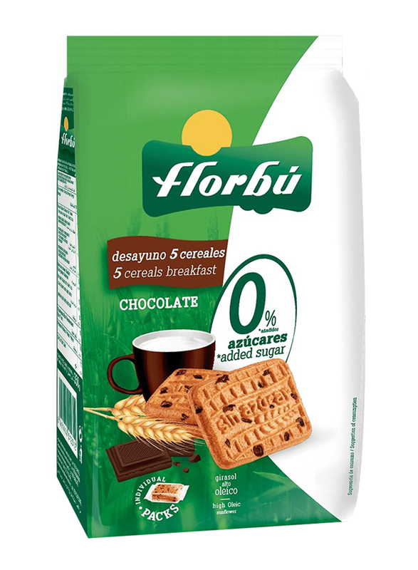 Florbu 0% added sugar Choco Biscuit 5 Cereals, 370g