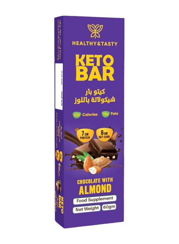 

Healthy & Tasty Keto Bar Chocolate with Almond, 60g