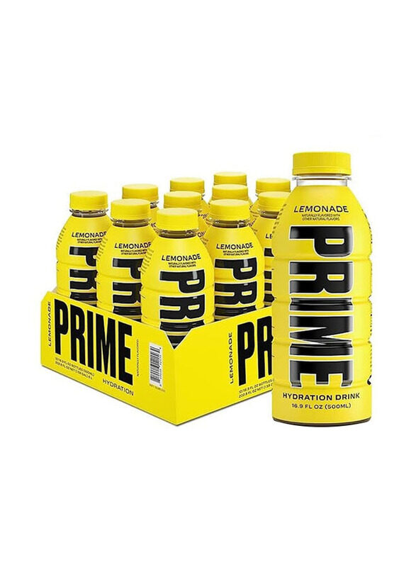 

Prime Hydration Zero Sugar Drink, 12 x 500ml, Lemonade