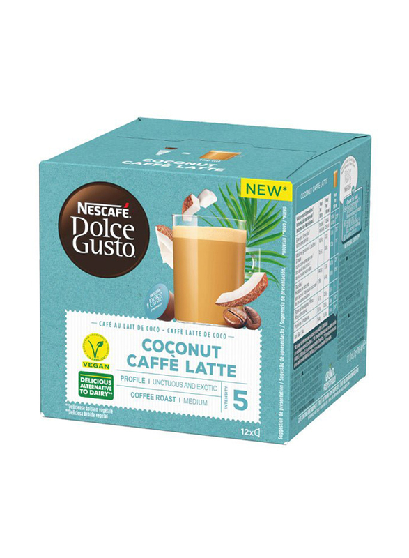 

Nescafe Dolce Gusto Coconut Flat White Vegan Capsules Coffee Pods, 12 Pods x 116g