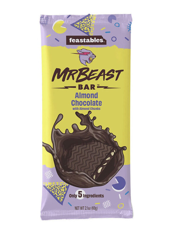 

Feastables MrBeast Almond Chocolate Bar, 60g