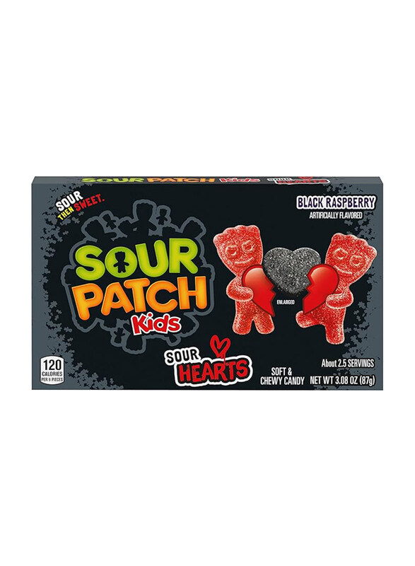 

Sour Patch Kids Sour Hearts Black Raspberry Soft & Chewy Candy, 87g
