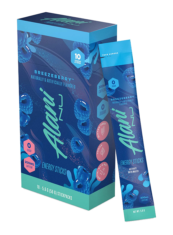 Alani Nu Energy Activate with Water Breeze berry Stick Packets, 10 Sticks