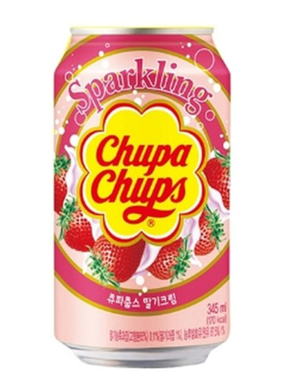 Chupa Chups Strawberry Milk Sparking Soda, 345ml