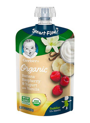 Gerber Organic Toddler Banana Raspberry & Yogurt Vanilla, 99gm