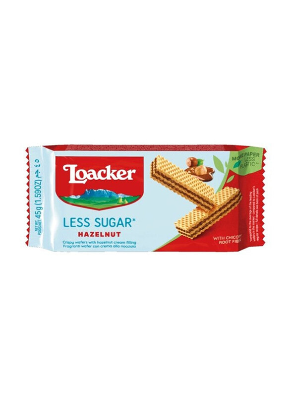 

Loacker Classic Less Sugar Hazelnut Crispy Wafers, 45g