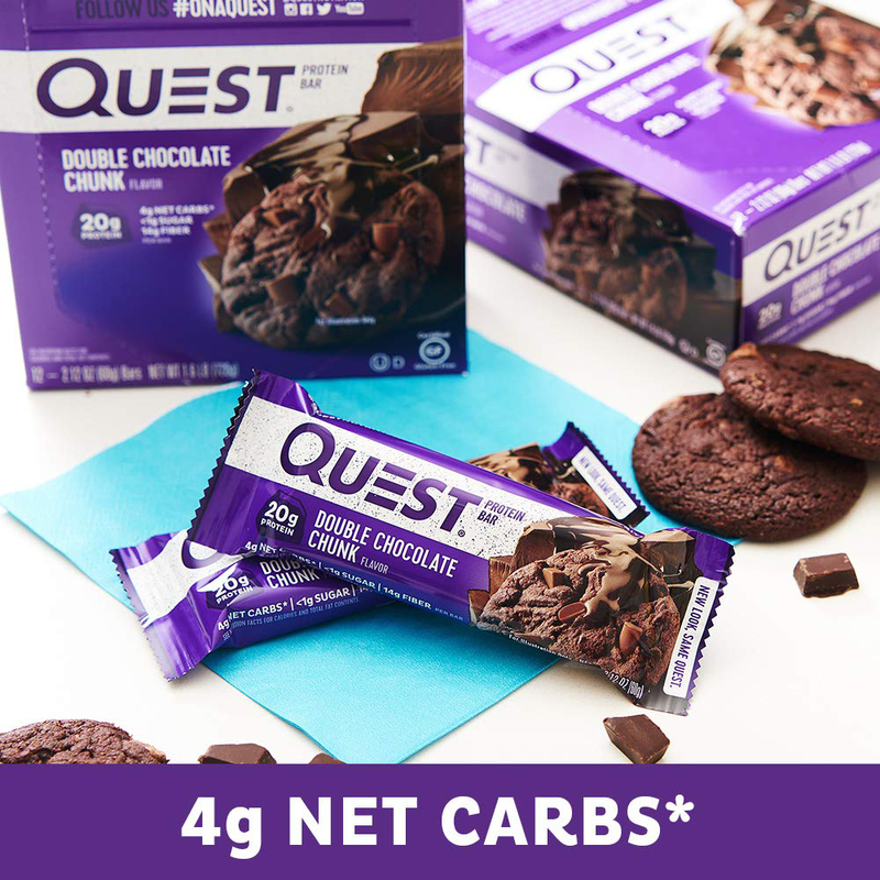 Quest Nutrition Double Chocolate Chunk Protein Bar, 60g