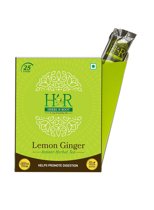 

Herbs N Root Lemon Ginger Instant Herbal Tea Sticks, 25 Sticks x 2g