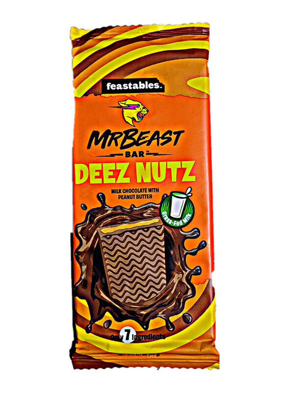 

Feastables Mr Beast Deez Nutz Peanut Butter Milk Chocolate Bar, 60g