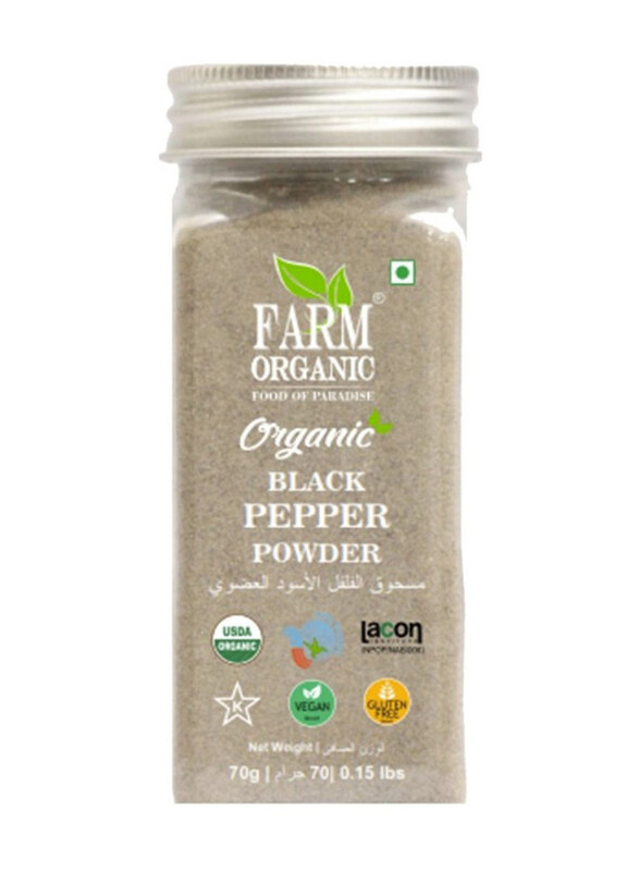 

Farm Organic Gluten Free Black Pepper Powder, 70g