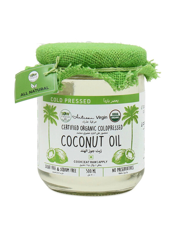 

Sow Fresh Cold Pressed Organic Coconut Oil, 500ml