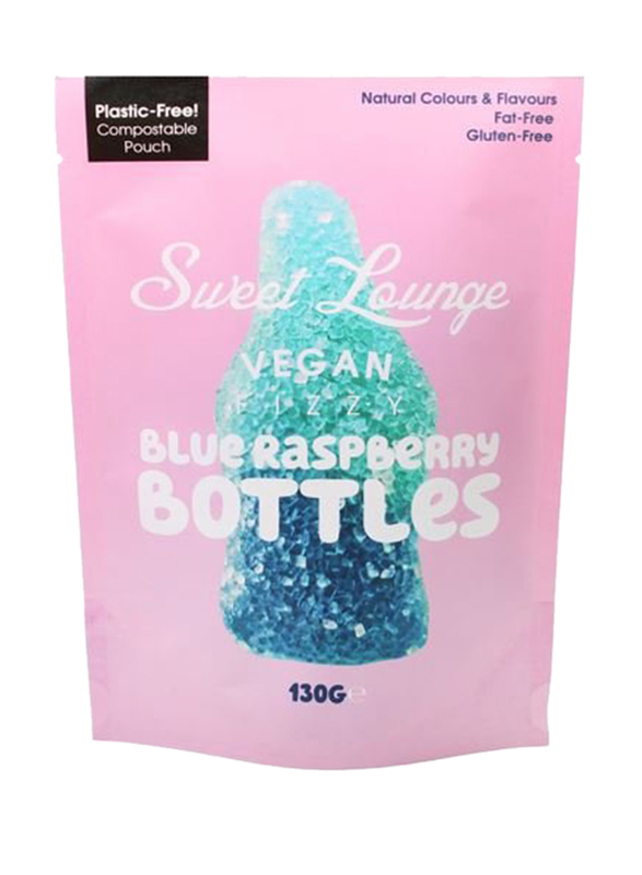 Sweet Lounge Vegan Fizzy Blue Raspberry Bottles Pouch, 130g
